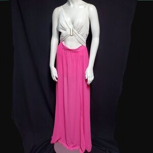 J. Our Sexy Pink & White Sexy Low Cut Dress (M)